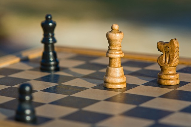 Verschiedene Schachfiguren auf einem Brett, symbolisiert Strategie und Neuheiten.